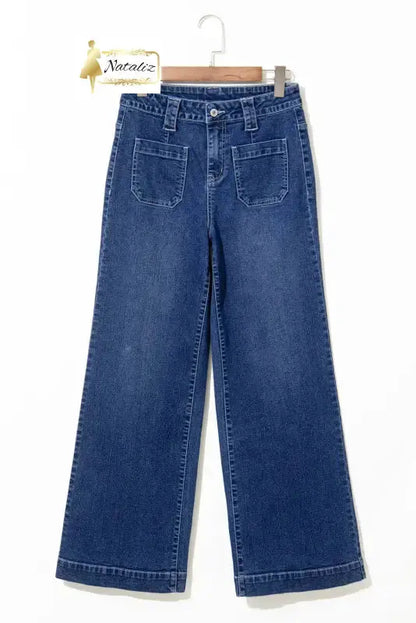 Sail Blue Wide Leg Pocketed High Waist Jeans Dear-Lover Dropshipping
