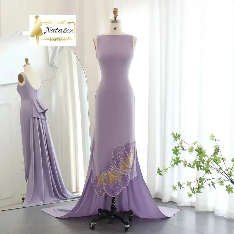 Scalloped Luxury Butterfly Beaded Wedding Party Gown Nataliz Boutique Shop