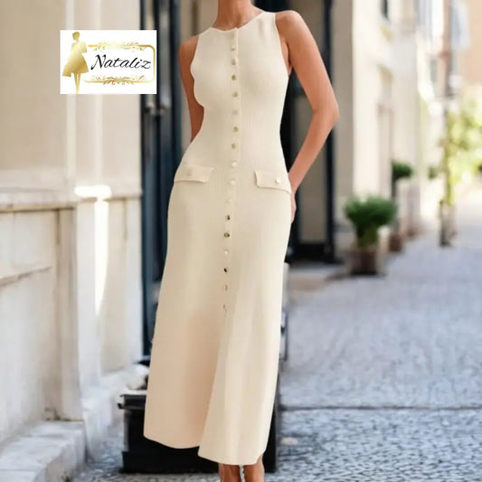 Slimming Sleeveless Knitted Dress Sweater Dresses