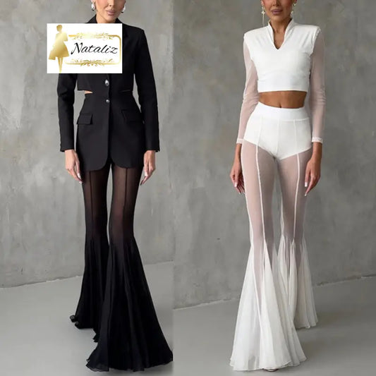 Stretchy Slim-fit Flared Pants Pants