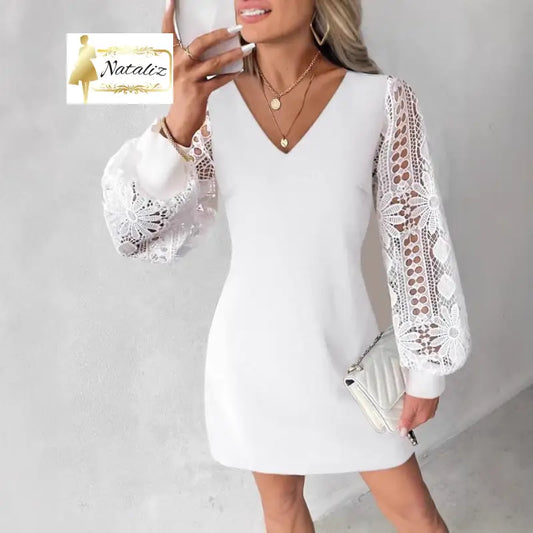 Stylish And Elegant New Lace-panel Dress Casual Dresses