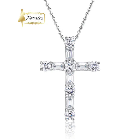 The Light Of Faith - A Fashionable And Trendy Necklace Pendant Set With Top-quality Moissanite S925 And Silver Plated