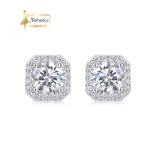 The Rose In The Heart - Earrings Set With 1-carat Top-quality Moissanite S925 Silver And Platinum-plated Stud Earrings