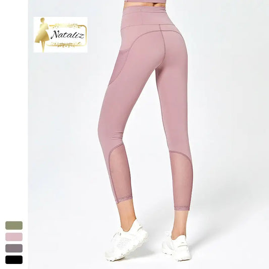 Tight elastic mesh breathable pocket gym pants Sport Pants