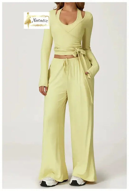 Top + vest + pants Quick-Drying Brushed Yoga Set 8