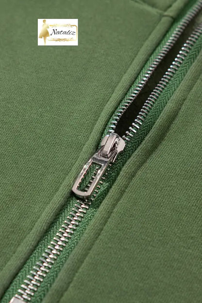 Vineyard Green Half Zip up Pullover Active Top and Joggers Set Dear-Lover Dropshipping