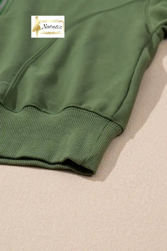 Vineyard Green Half Zip up Pullover Active Top and Joggers Set Dear-Lover Dropshipping