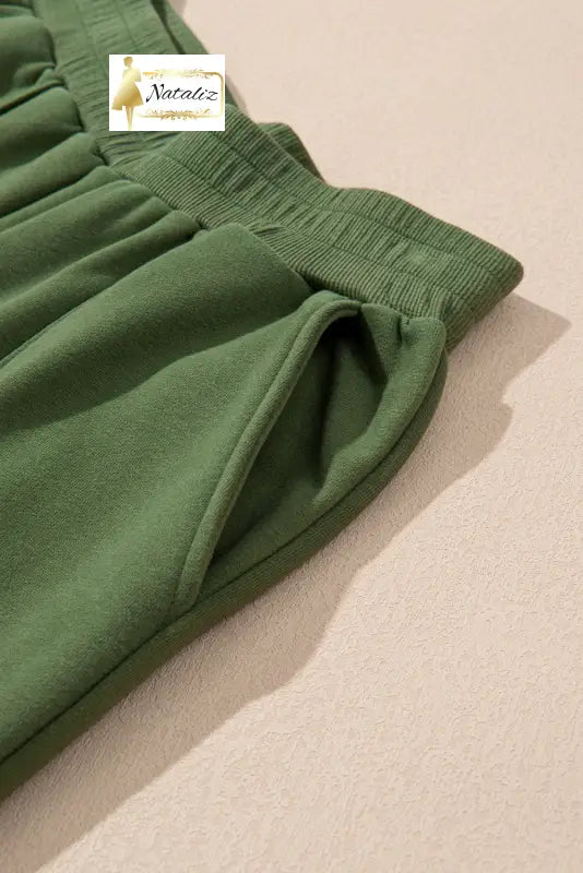 Vineyard Green Half Zip up Pullover Active Top and Joggers Set Dear-Lover Dropshipping