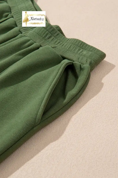 Vineyard Green Half Zip up Pullover Active Top and Joggers Set Dear-Lover Dropshipping