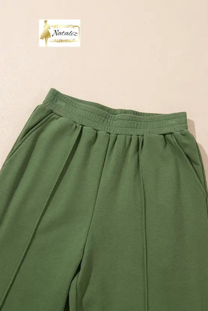 Vineyard Green Half Zip up Pullover Active Top and Joggers Set Dear-Lover Dropshipping