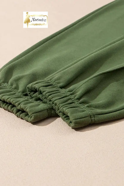 Vineyard Green Half Zip up Pullover Active Top and Joggers Set Dear-Lover Dropshipping