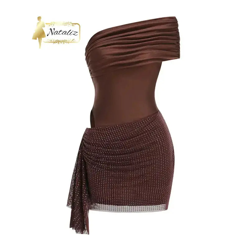 Women's Beaded Off-Shoulder Mini Dress Nataliz Boutique Shop