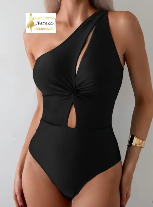 Women’s Black one shoulder Swimsuit Bikinis and Cover Ups