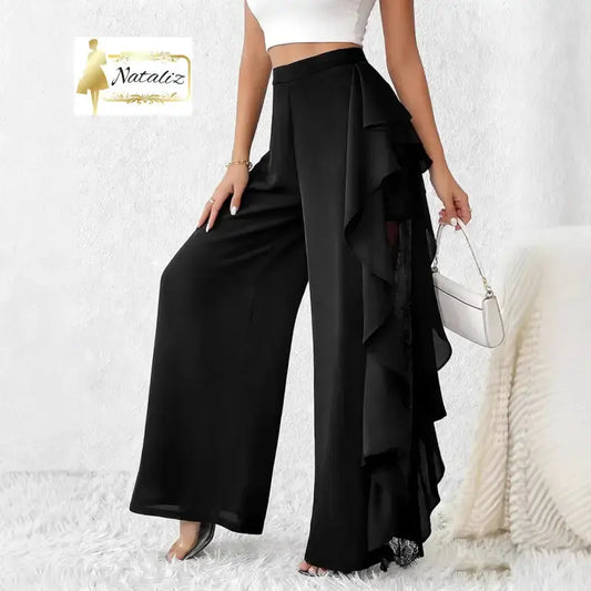 Womens High-Waisted Asymmetrical Lace Fashionable Loose Pants Pants & Jeans